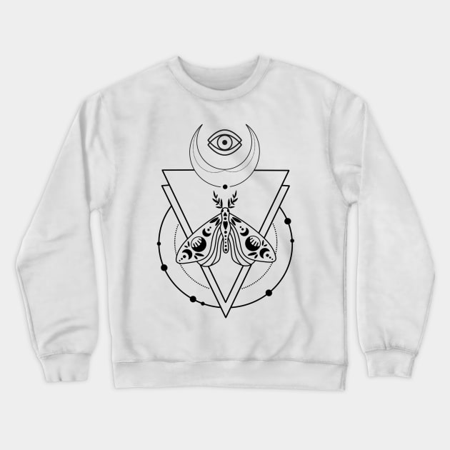 All seeing Moth of Sauron black Crewneck Sweatshirt by AustomeArtDesigns